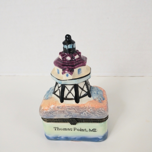 Thomas Point MD Lighthouse Trinket Box Collectible Vintage - Picture 6 of 12